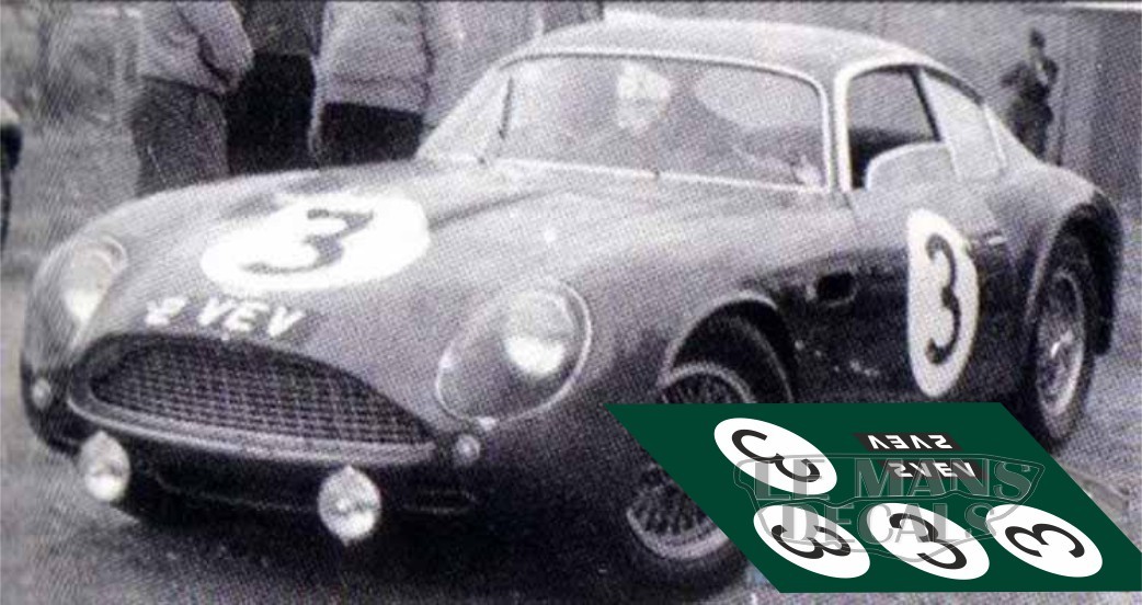 Aston Martin DB4 GT Zagato - Le Mans 1961 nº3 - LEMANSDECALS